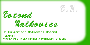 botond malkovics business card